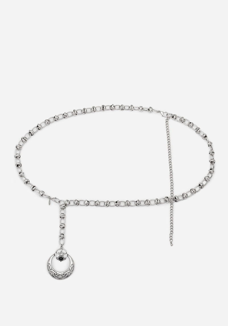 Druantia Pentagramm Mond Kette Gürtel