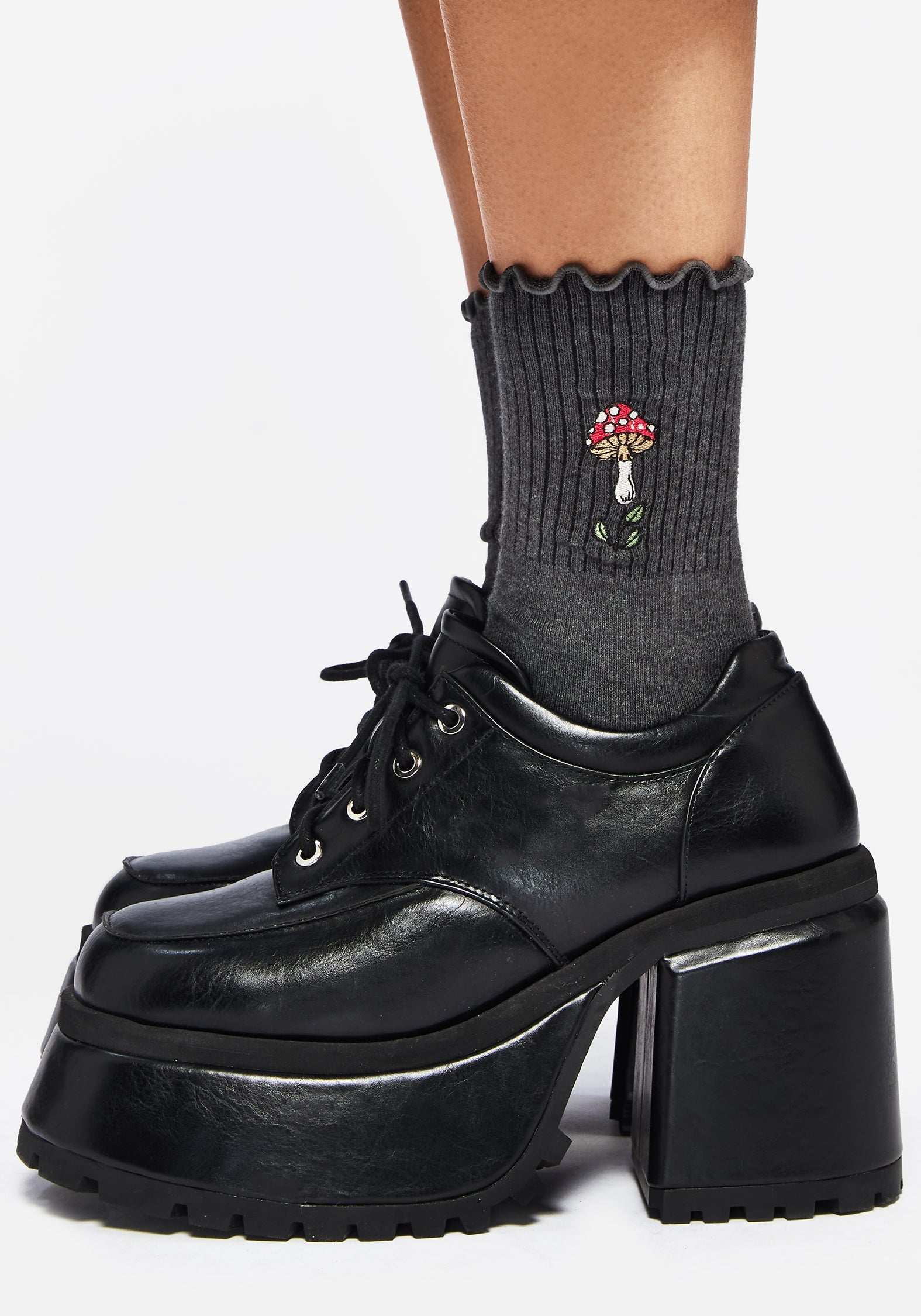 Morchella Bestickt Pilz Socken