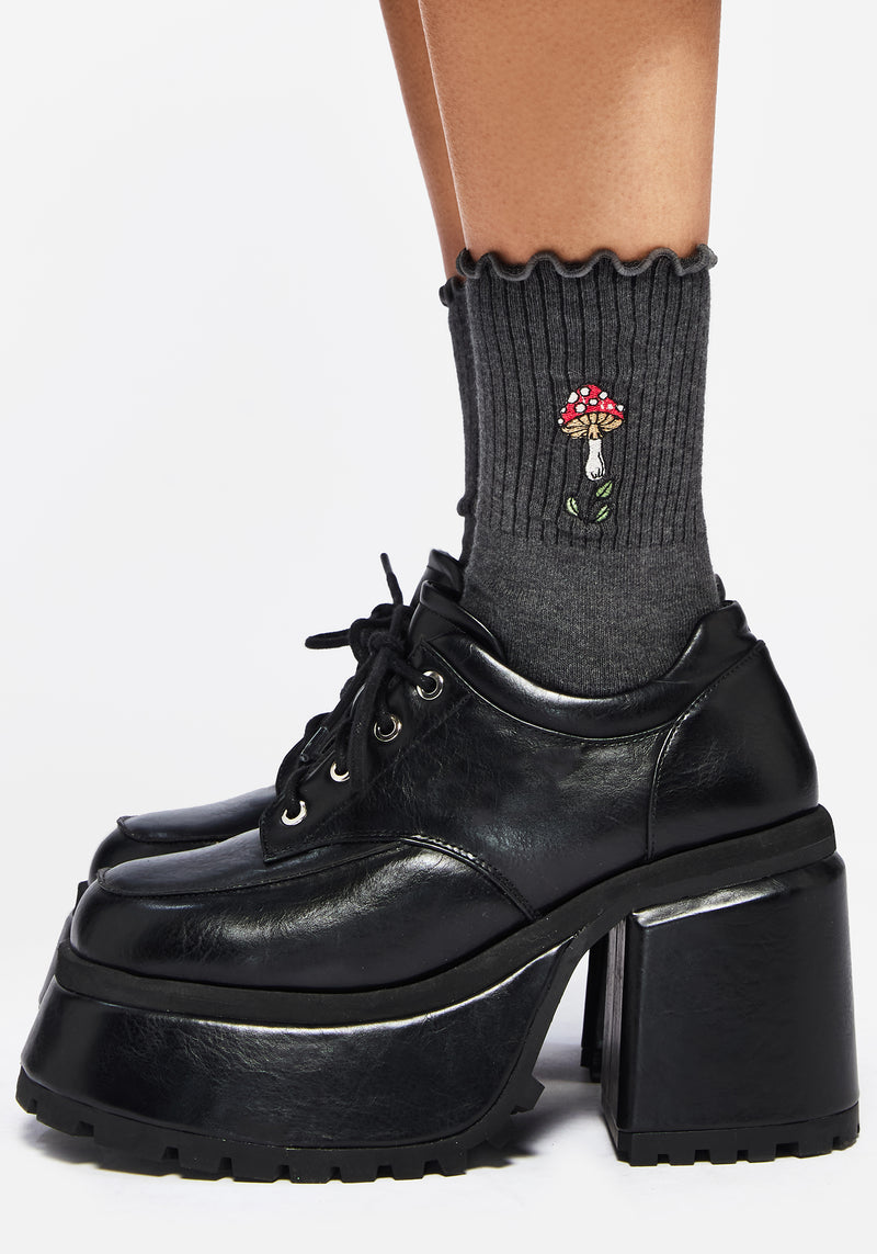 Morchella Bestickt Pilz Socken