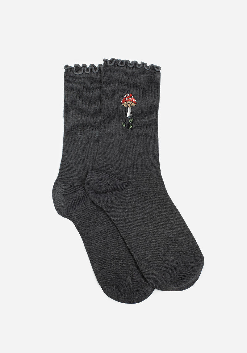 Morchella Bestickt Pilz Socken