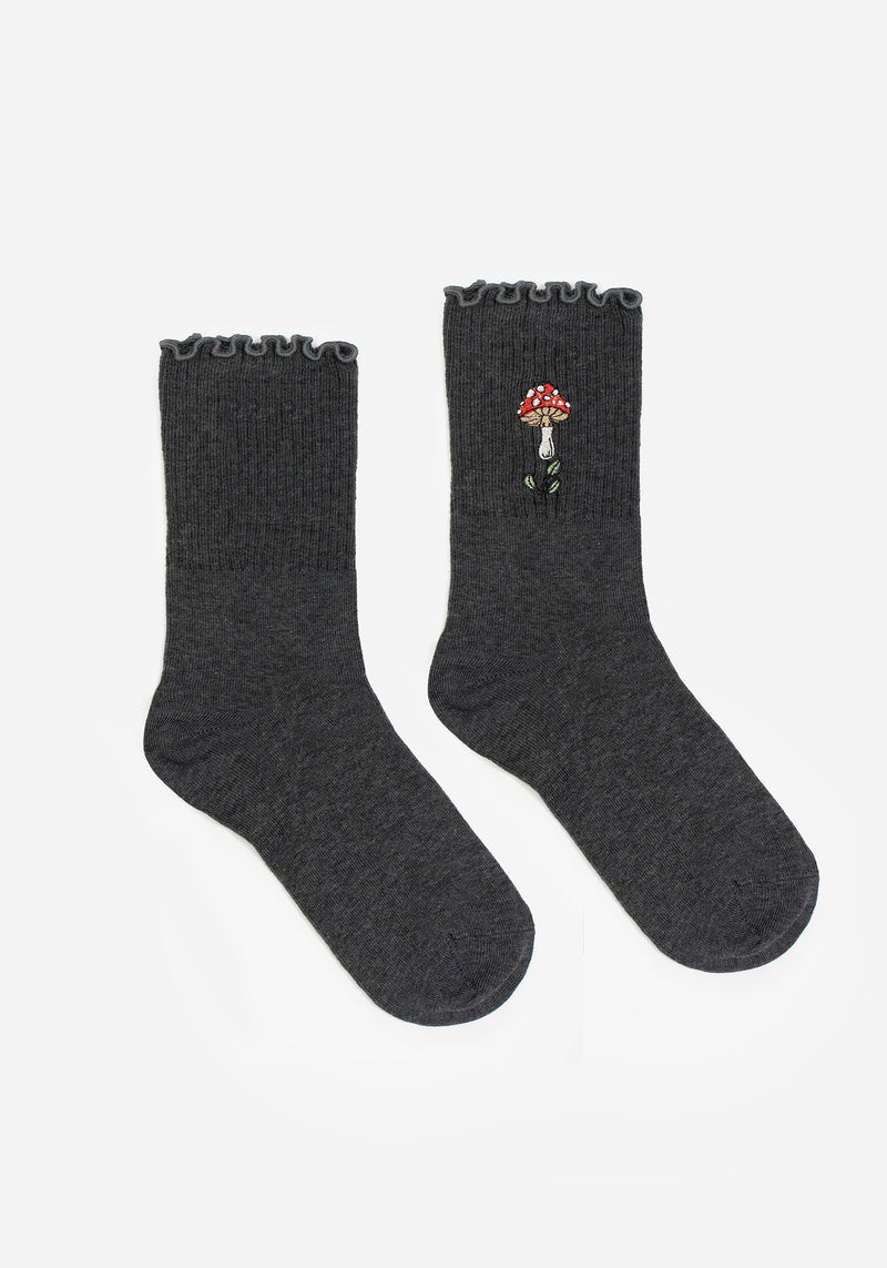 Morchella Bestickt Pilz Socken