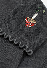 Morchella Bestickt Pilz Socken