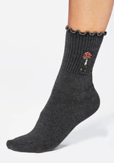 Morchella Bestickt Pilz Socken