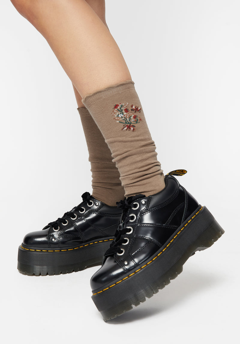 Lilia Bestickt Blumenmuster Socken