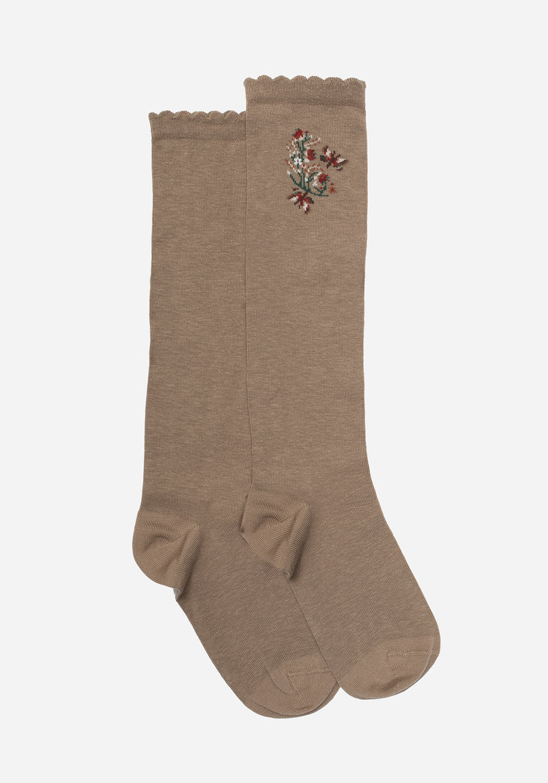 Lilia Bestickt Blumenmuster Socken