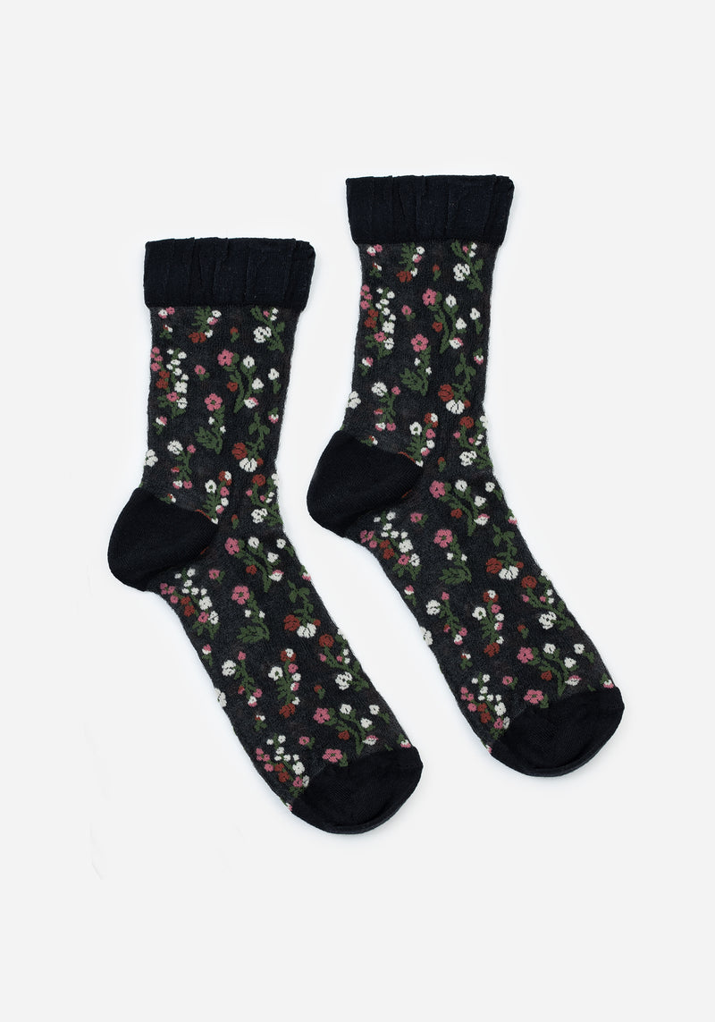 Everblooming Blumenmuster Mesh Socken