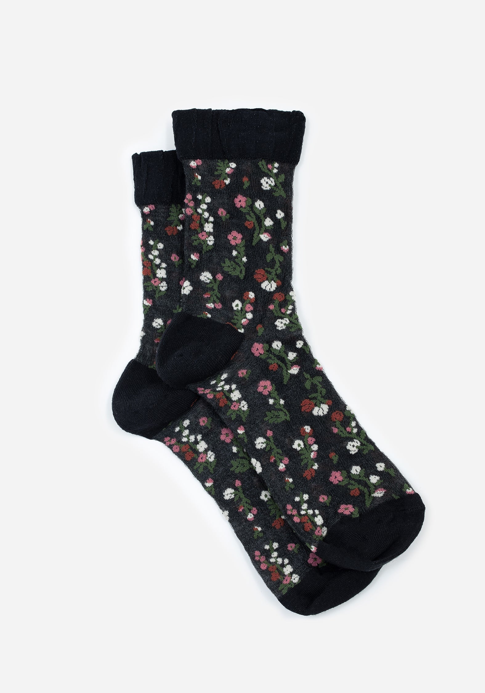 Everblooming Blumenmuster Mesh Socken