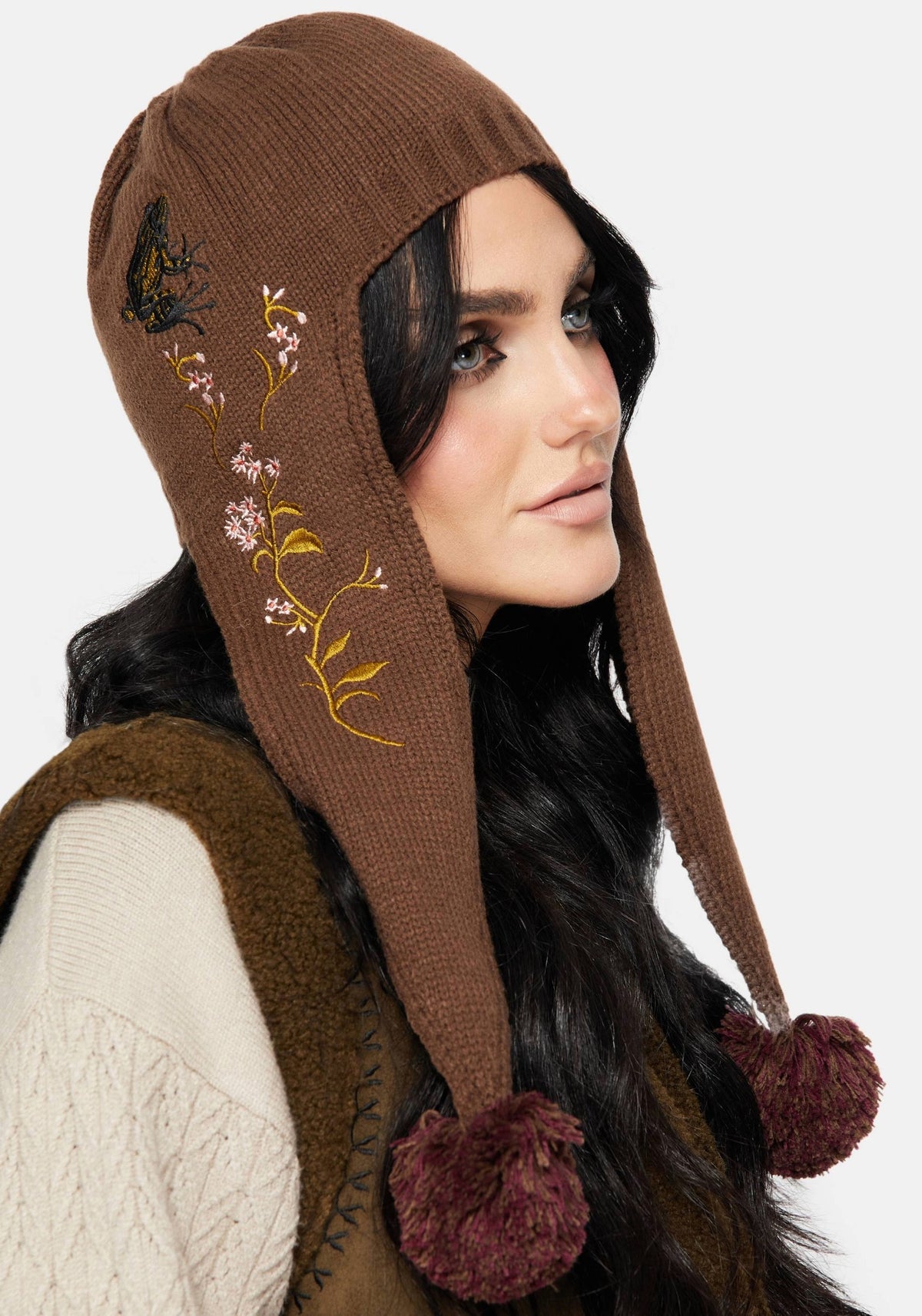 Liora Motte Blumenmuster Bommel Bommel Hut