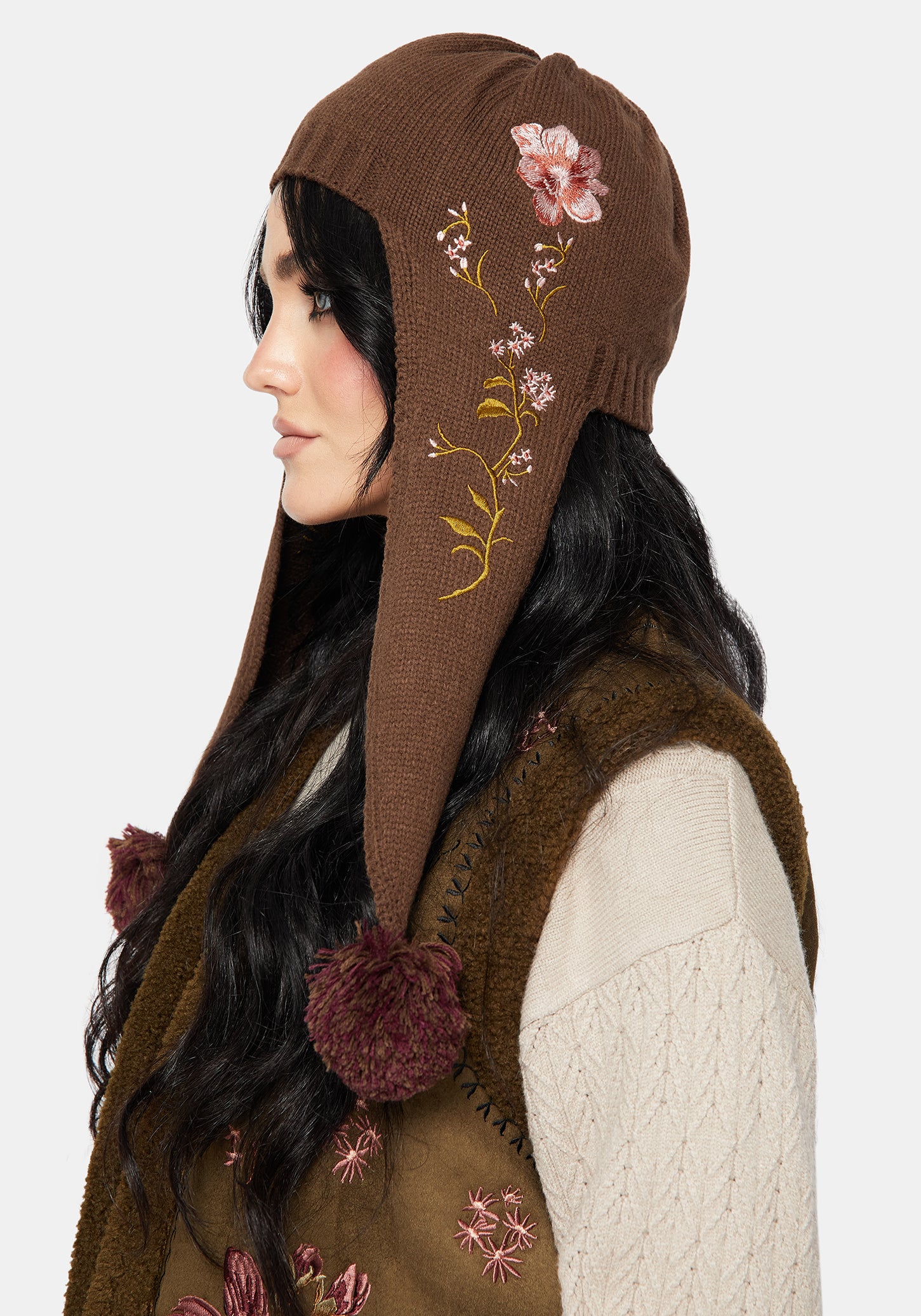 Liora Motte Blumenmuster Bommel Bommel Hut
