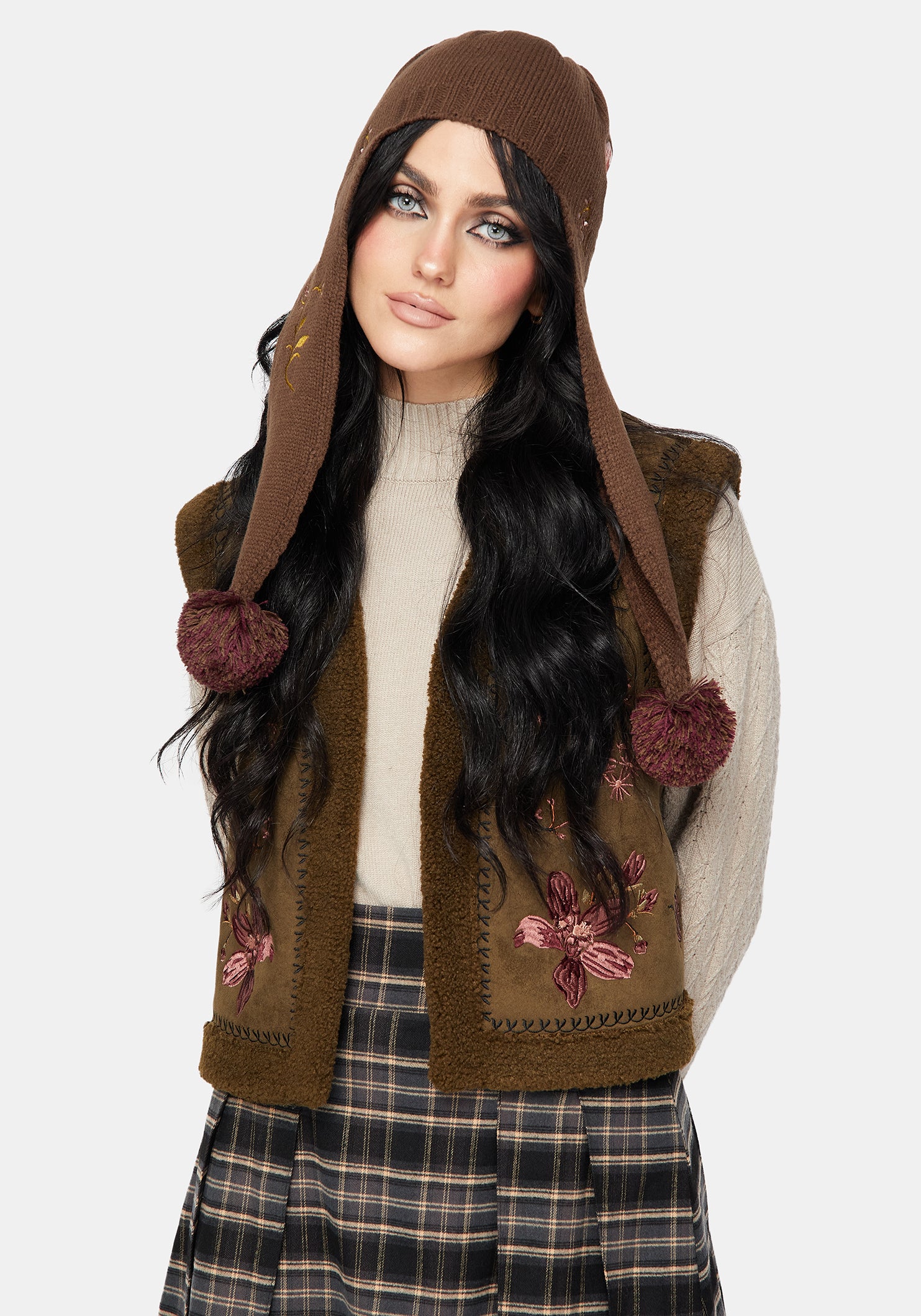 Liora Motte Blumenmuster Bommel Bommel Hut