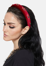 Silas Schlange Samt Padded Aliceband
