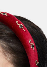 Silas Schlange Samt Padded Aliceband