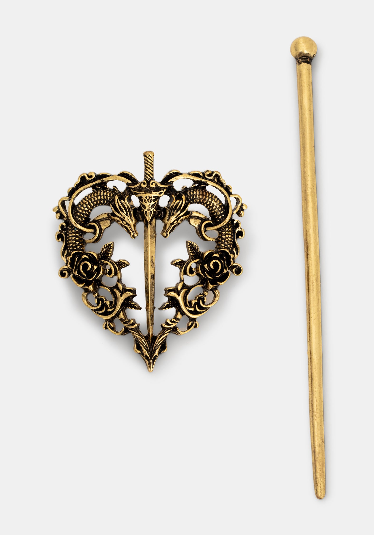 Ignithar Dragon Herz Haar Anstecknadel