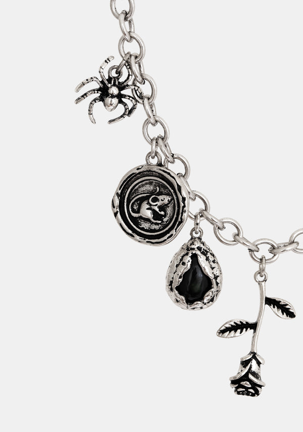 Draven Rat & Spinne Tasche Kette