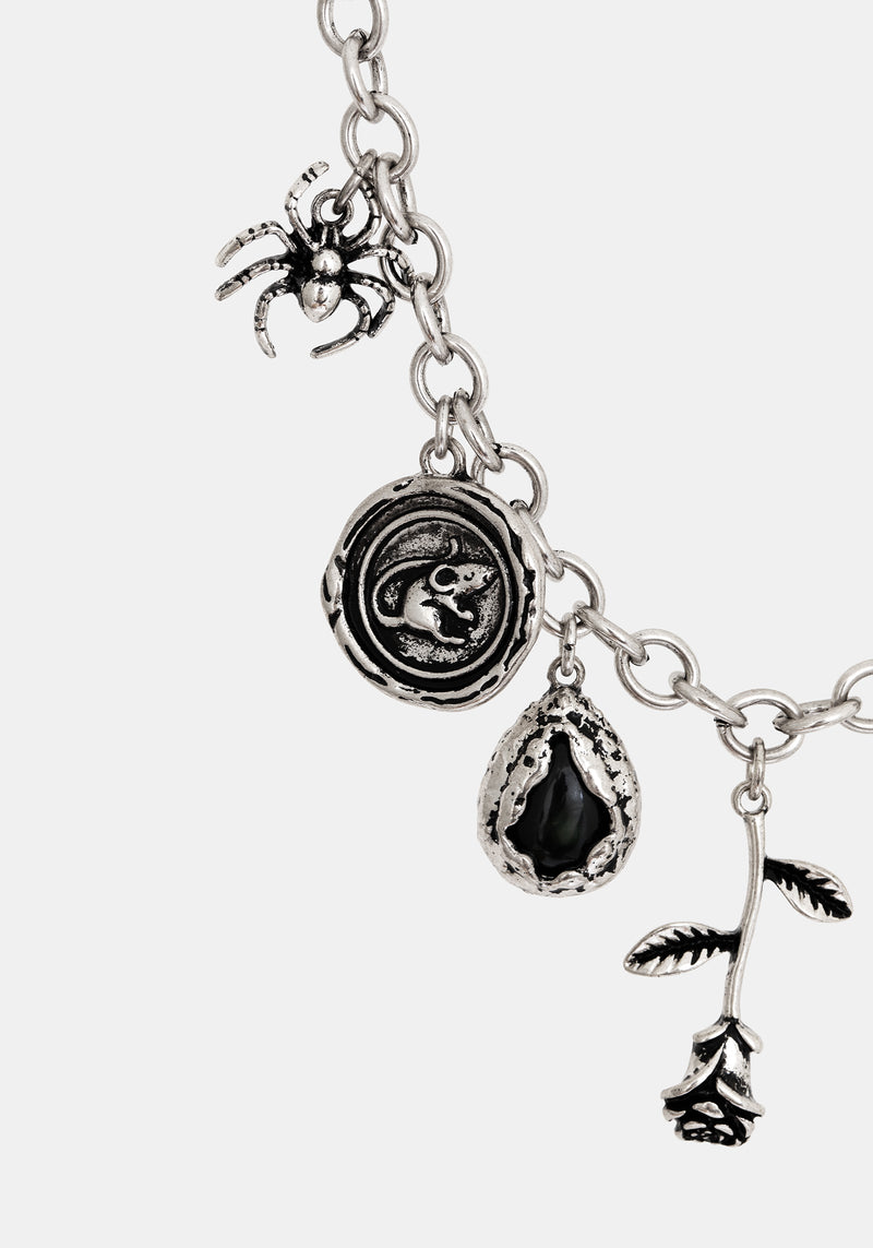 Draven Rat & Spinne Tasche Kette