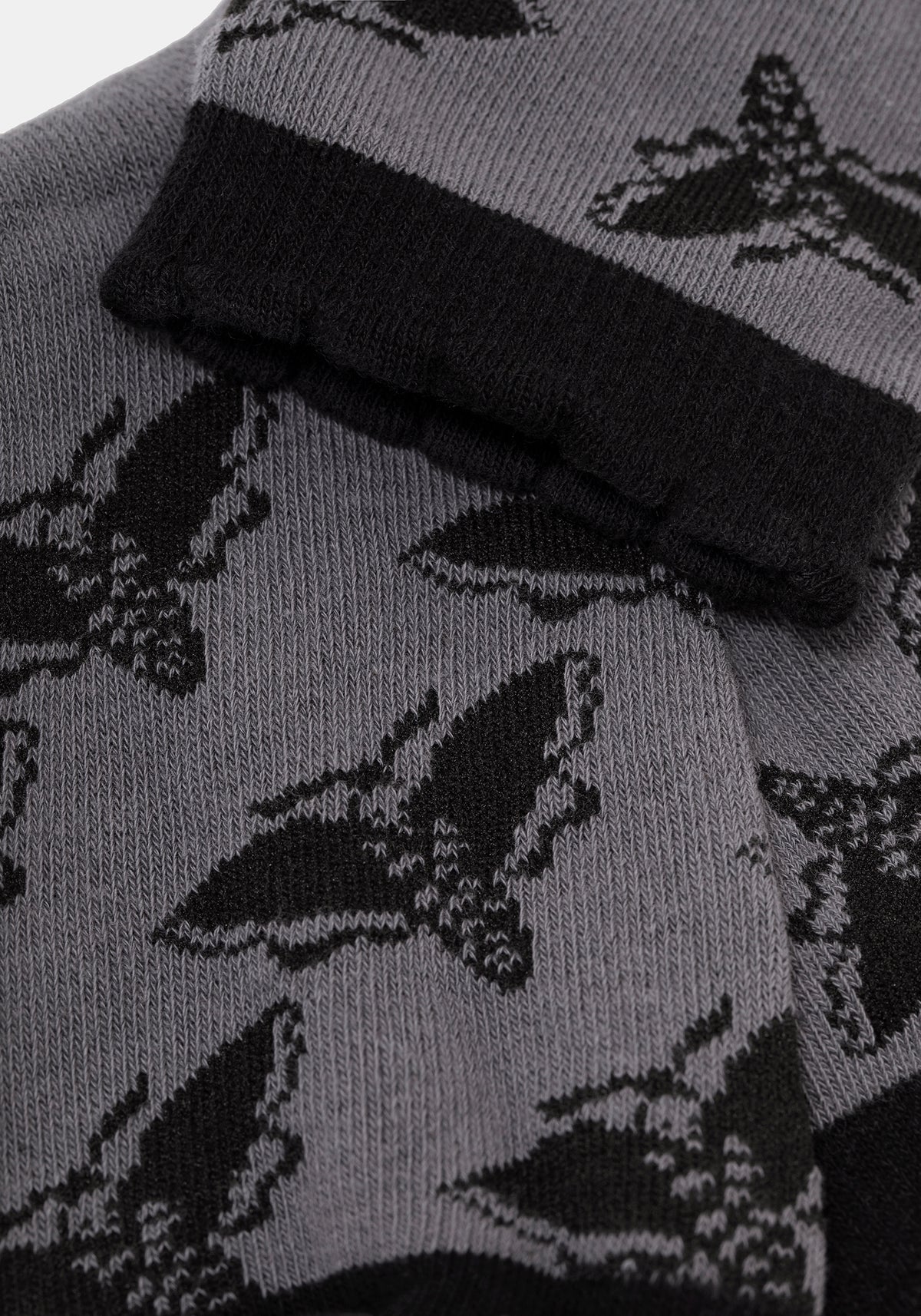 Mortmoth Jacquard Gestrickt Socken - Schwarz