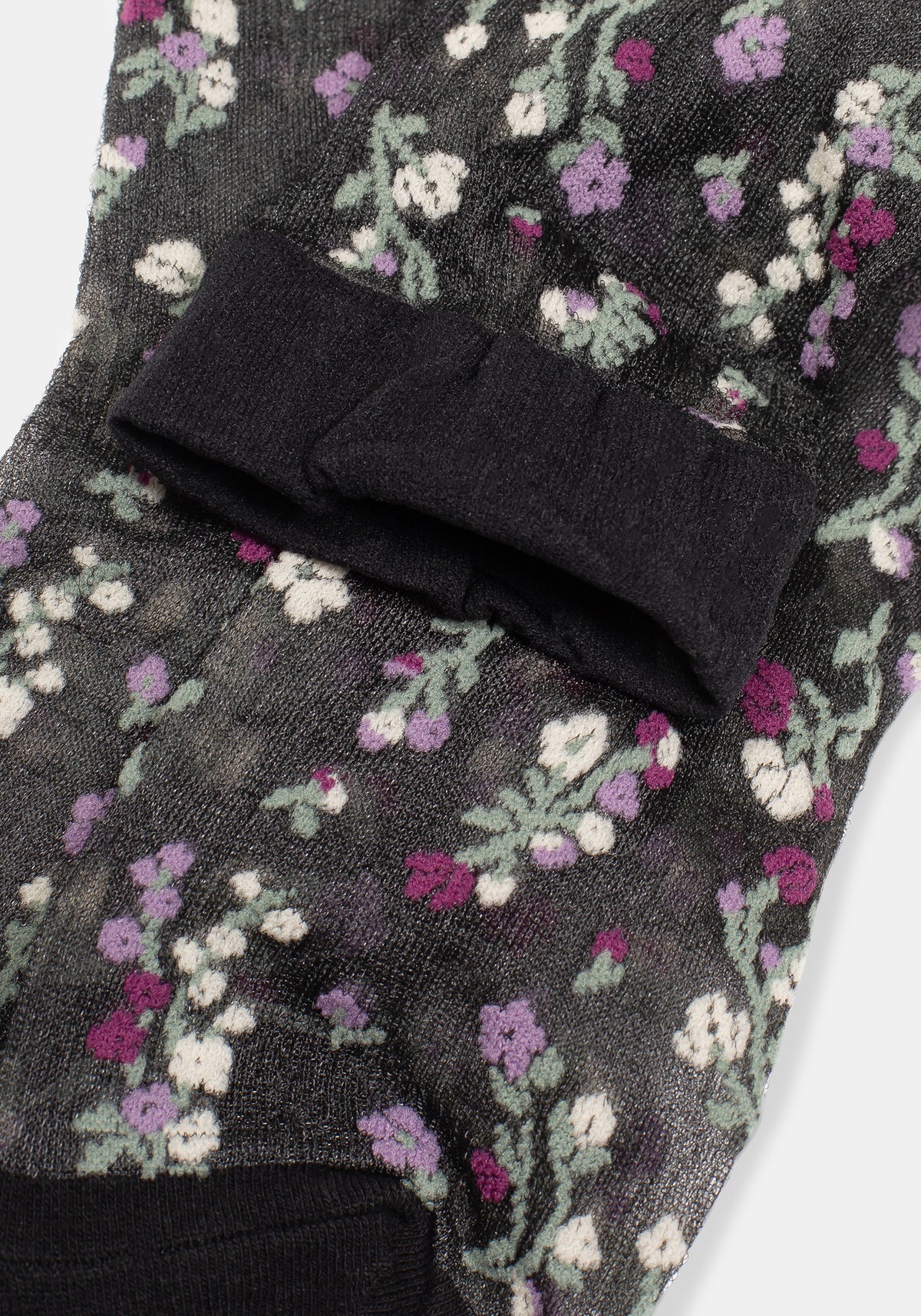 Everblooming Blumenmuster Mesh Socken - Lila