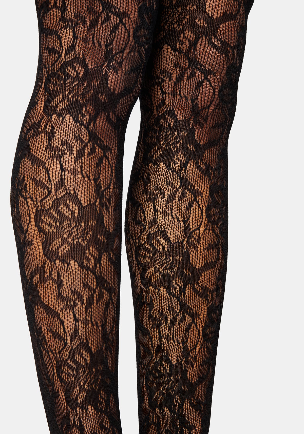 Phantasmic Transparent Spitze Strumpfhosen - Schwarz