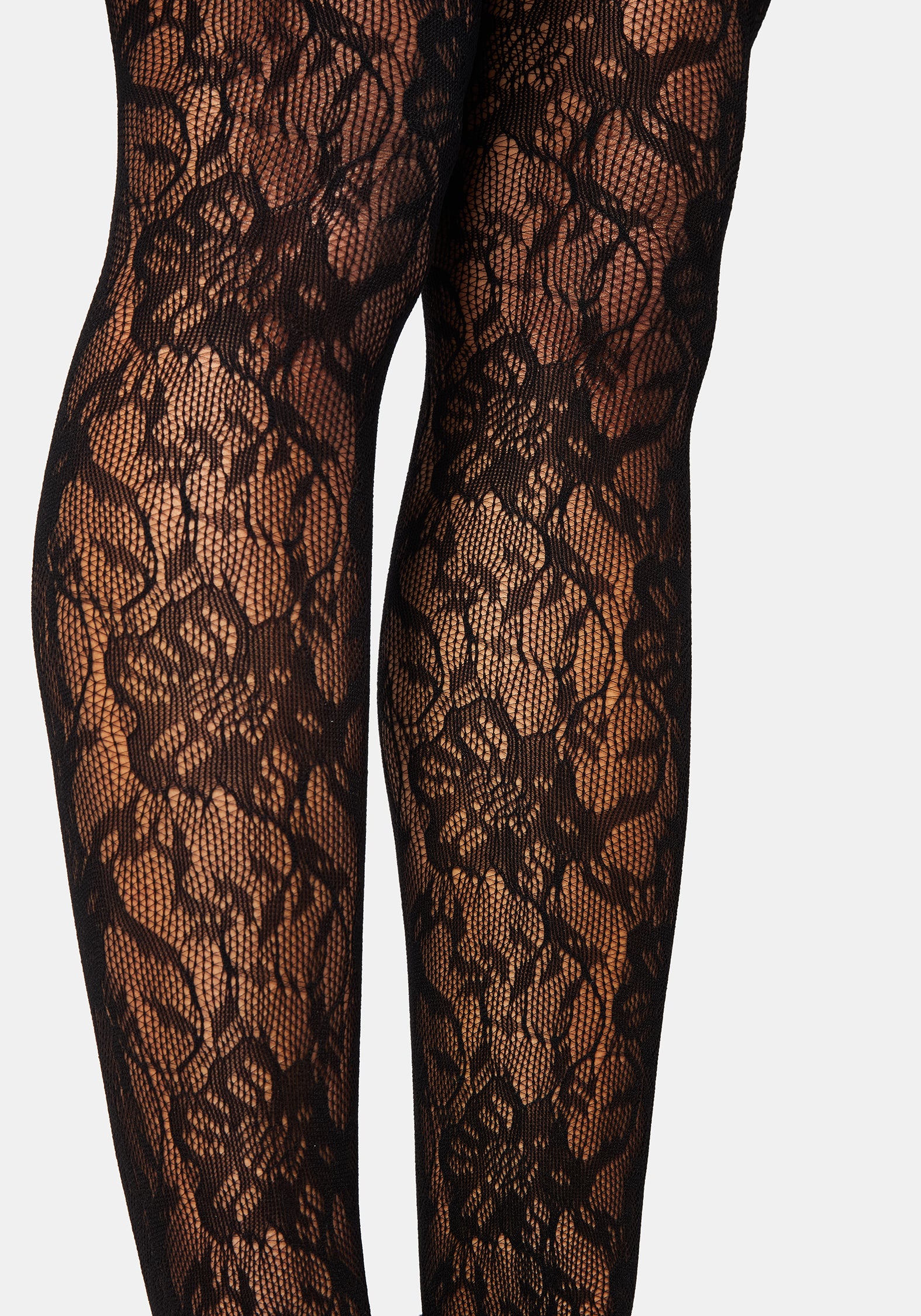 Phantasmic Transparent Spitze Strumpfhosen - Schwarz