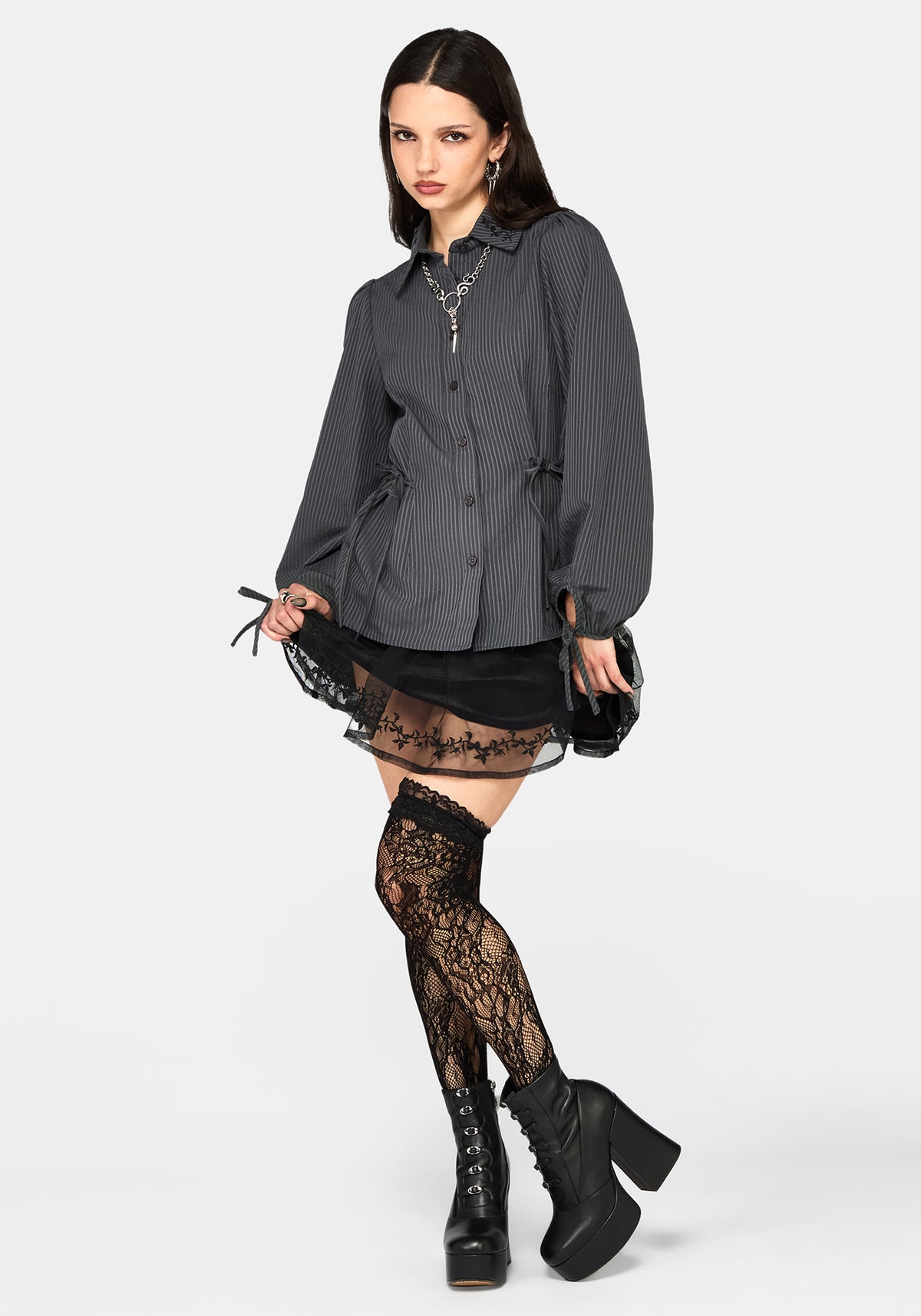 Wispin Lace Frill Long Stockings
