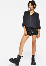Isidora Bestickt Knopf Hoch Bluse