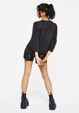 Isidora Bestickt Knopf Hoch Bluse
