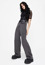 Nara Weit Bein Abgenutzt Gothic Embroidery Jeans