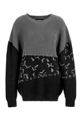 Abstract Langschnitt Pullover