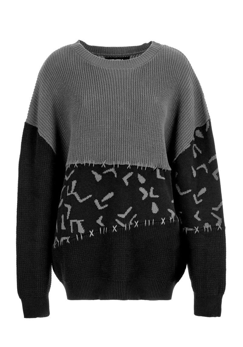 Abstract Langschnitt Pullover