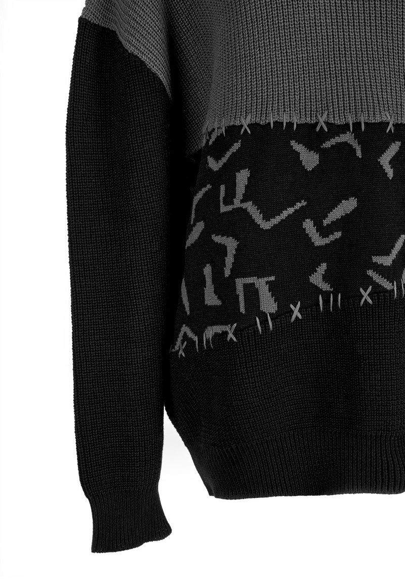 Abstract Langschnitt Pullover