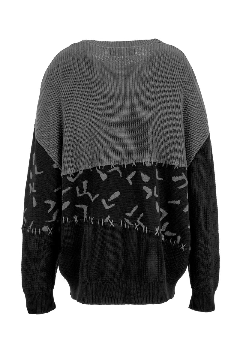 Abstract Langschnitt Pullover