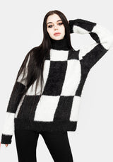 Two-Tone Checkerboard Pullover