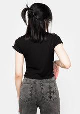 666 Rüschenkante Edge Ribbed Kurz Top