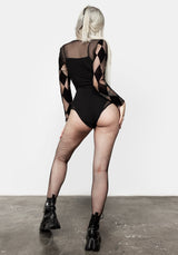 Harleen Checkerboard Mesh Bodysuit