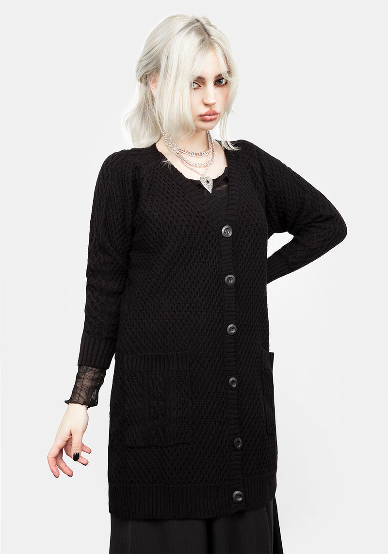 Blessing Oversize Zopf Pentagramm Cardigan