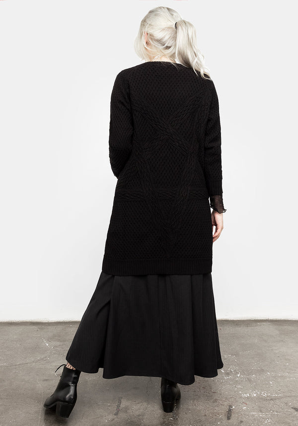 Blessing Oversized Cable Pentagram Cardigan