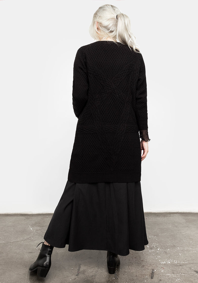 Blessing Oversize Zopf Pentagramm Cardigan