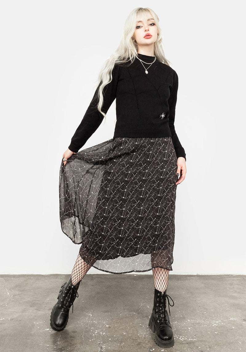 Lolth Puff Sleeve Crop Pointelle Jumper