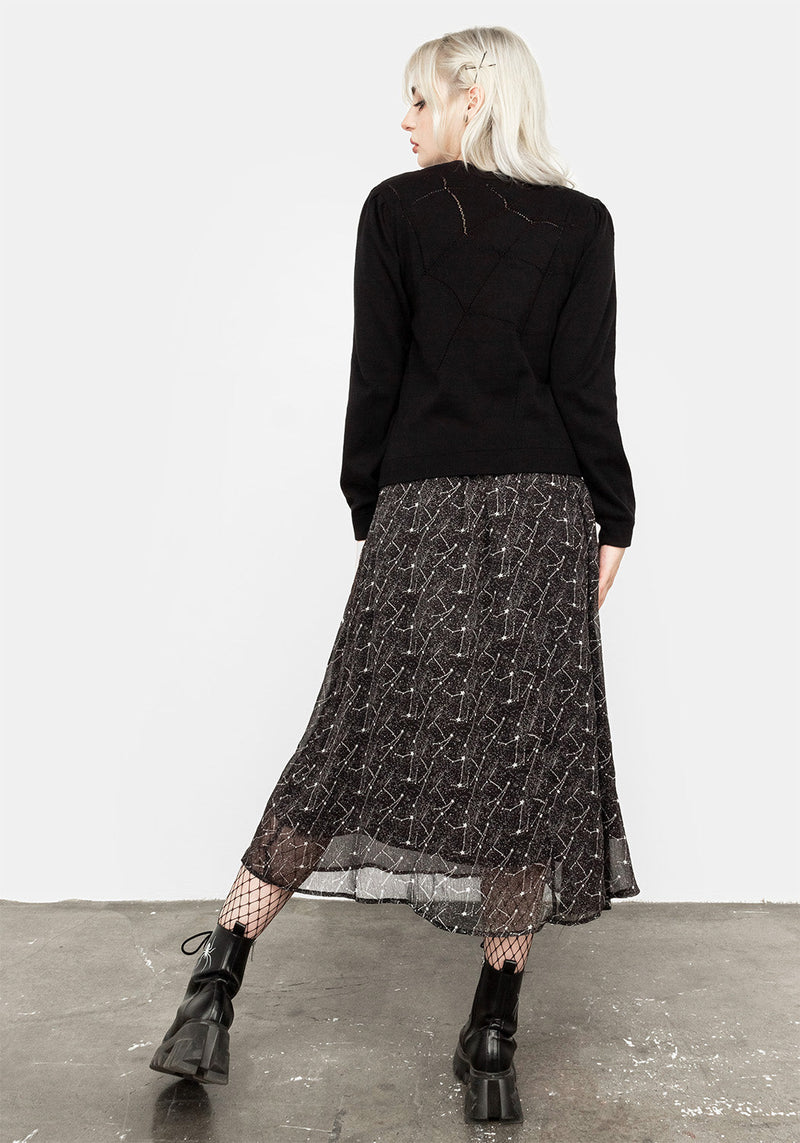 Lolth Puff Sleeve Crop Pointelle Jumper