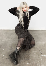 Lolth Puff Sleeve Crop Pointelle Jumper