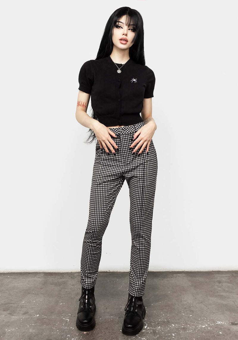 Lolth Kurz Ärmel Kurz Pointelle Cardigan