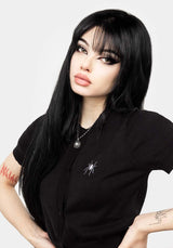 Lolth Kurz Ärmel Kurz Pointelle Cardigan