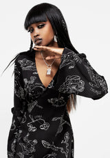 Zodiac Ausgestellt Ärmel Mini Kleid