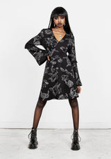Zodiac Ausgestellt Ärmel Mini Kleid