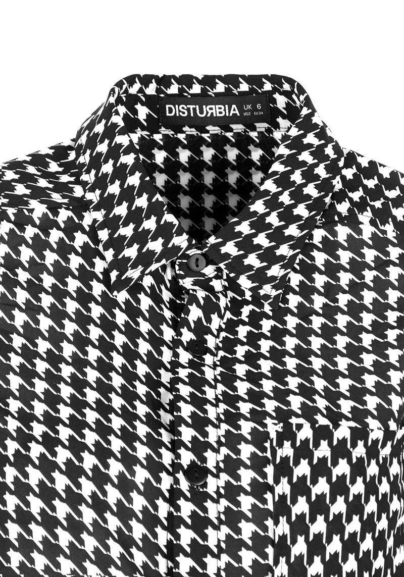 Fatale Houndstooth Hemd Kleid