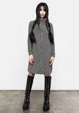Fatale Houndstooth Hemd Kleid