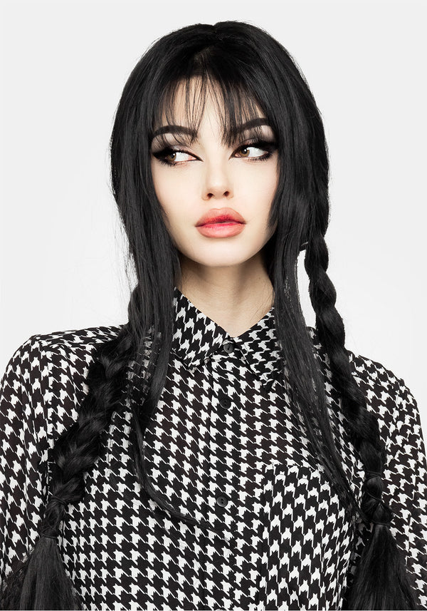 Fatale Houndstooth Hemd Kleid