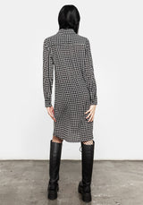 Fatale Houndstooth Hemd Kleid