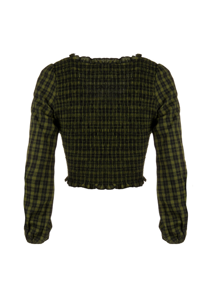 Terra Gingham Gerafft Top