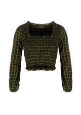 Terra Gingham Gerafft Top